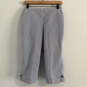 Vintage - Seersucker Blue Capri Pants